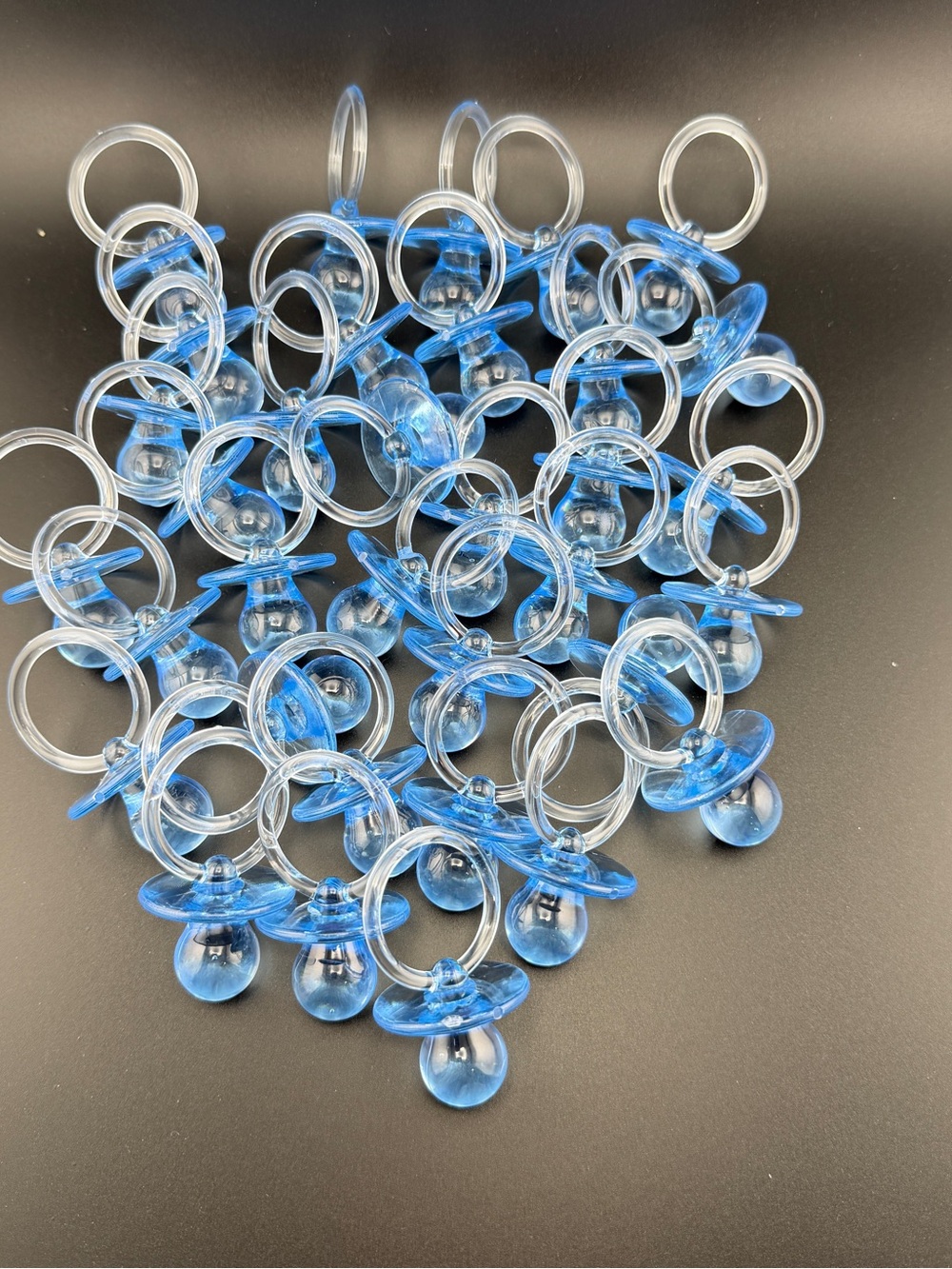 34 Blue Acrylic Blue Pacifiers Baby Shower Favors Table Scatter Crafts Games 2.5